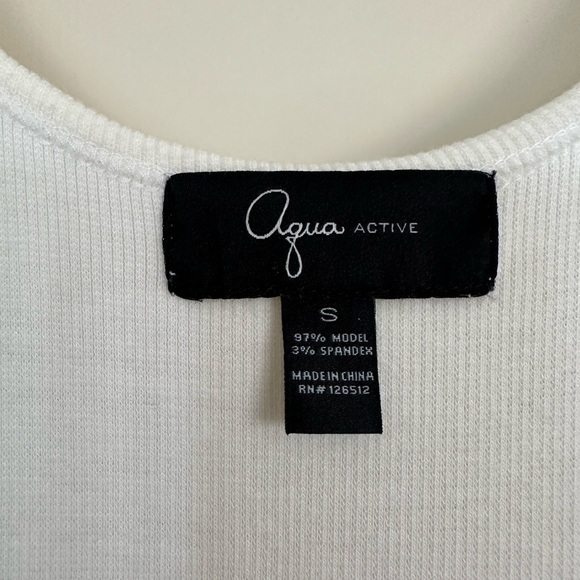 Aqua Rhinestone Anchor White Tank S - Picture 3 of 4